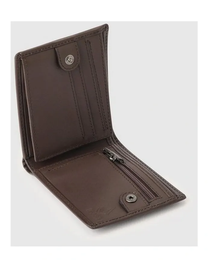 Volcom Single Stone Leather Wallet Brown