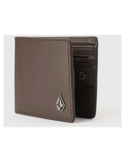 Volcom Single Stone Leather Wallet Brown