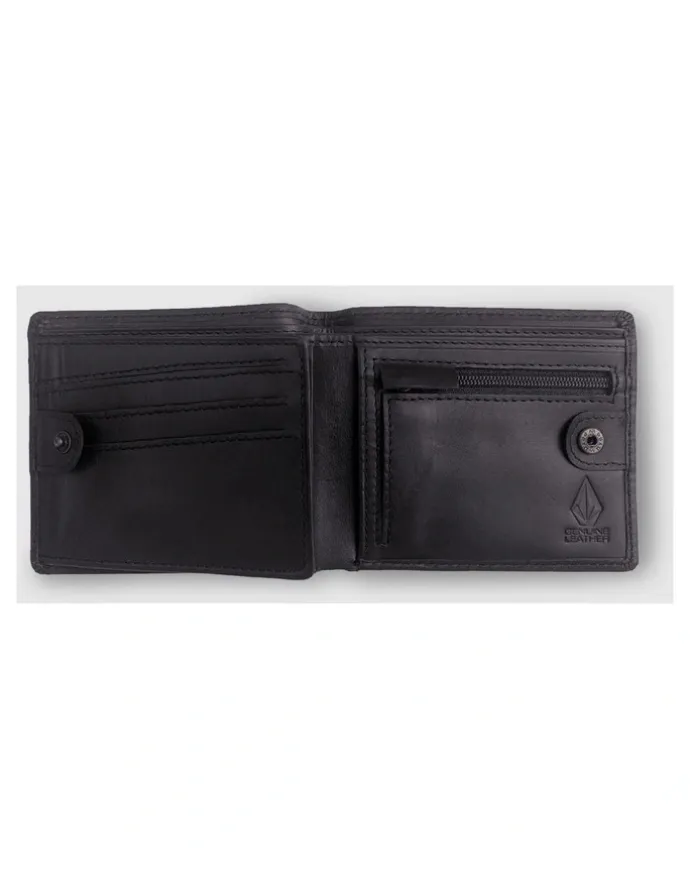 Volcom Single Stone Leather Wallet Black