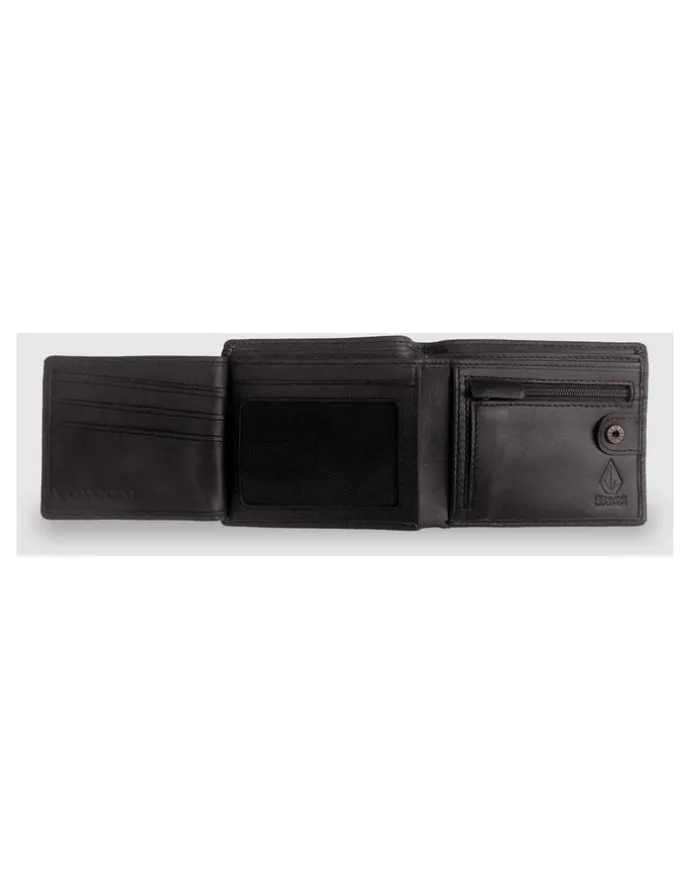 Volcom Single Stone Leather Wallet Black
