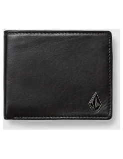 Volcom Single Stone Leather Wallet Black