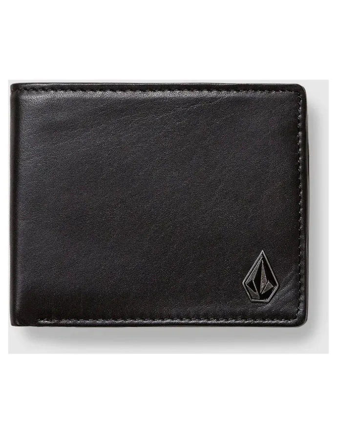 Volcom Single Stone Leather Wallet Black