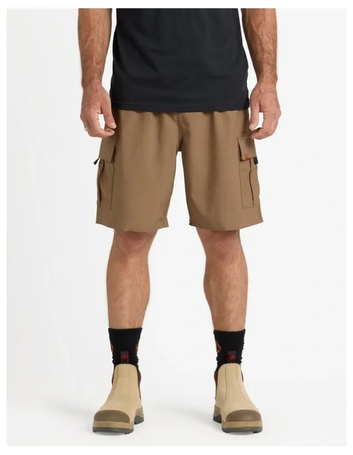 Volcom Elastic Waist Hybrid Shorts 20 Inch in Brindle