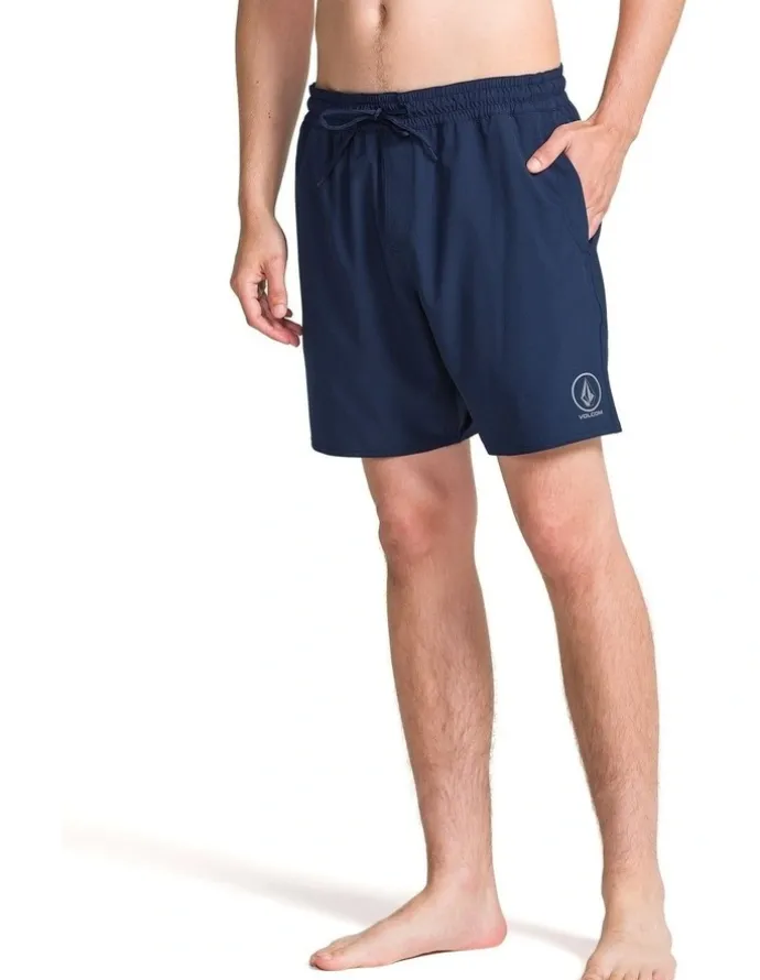 Volcom Manic Solid Trunk 17 Inch Boardshorts in Navy