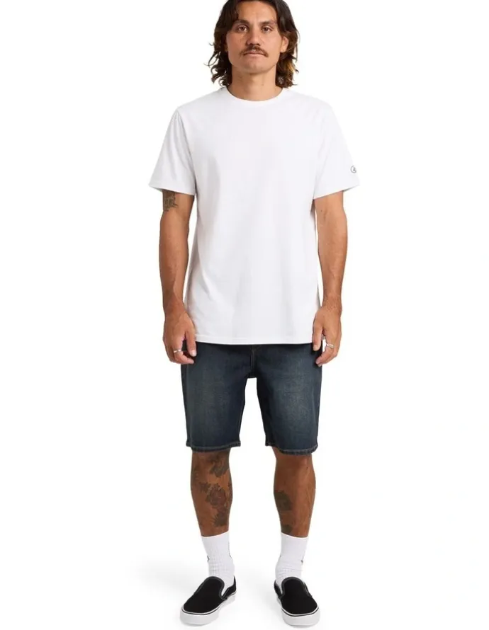 Volcom Solver Denim Shorts 20 in Blue