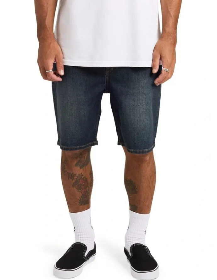 Volcom Solver Denim Shorts 20 in Blue