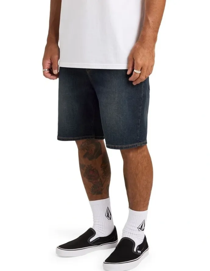 Volcom Solver Denim Shorts 20 in Blue