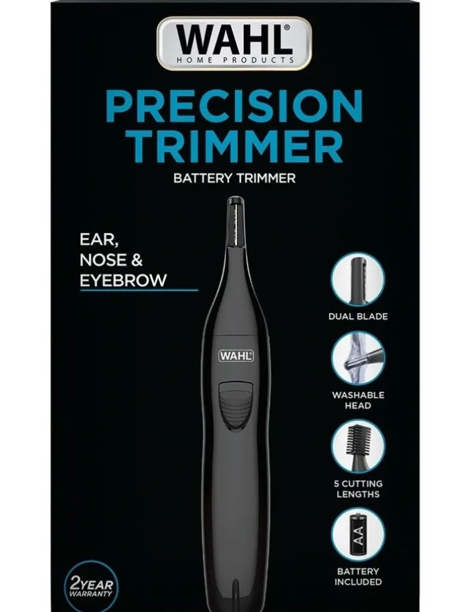 Wahl Precision Ear, Nose, Brow Battery Trimmer in Black