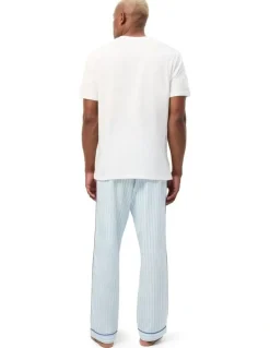 Wanderluxe Sleepwear Daydreamer Long Pants in Baby Blue + T-Shirt in White