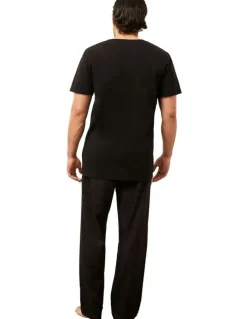 Wanderluxe Sleepwear Sable Long Pants + T-shirt in Black
