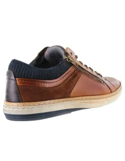 Wild Rhino Whistle Leather Tan Lace-Up Casual Sneaker