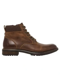 Windsor Smith Beau Leather Boot in Dark Brown