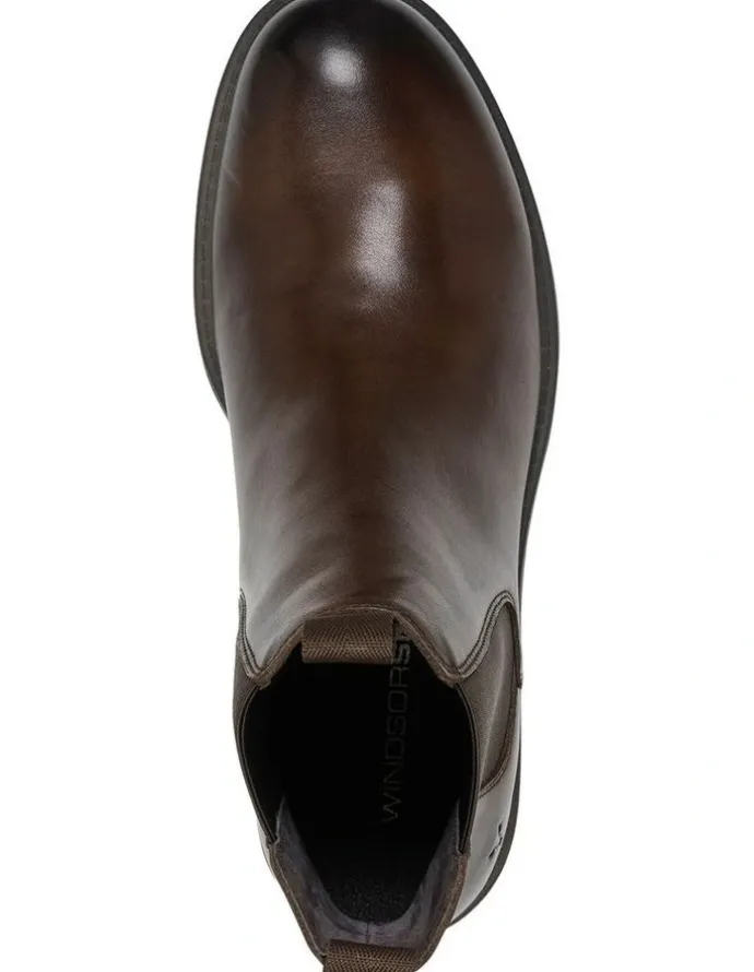 Windsor Smith Walker Boots in Marron Brown Leather