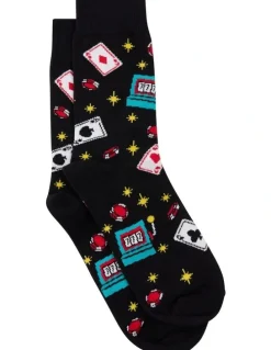 yd. Casino Pun Socks in Black