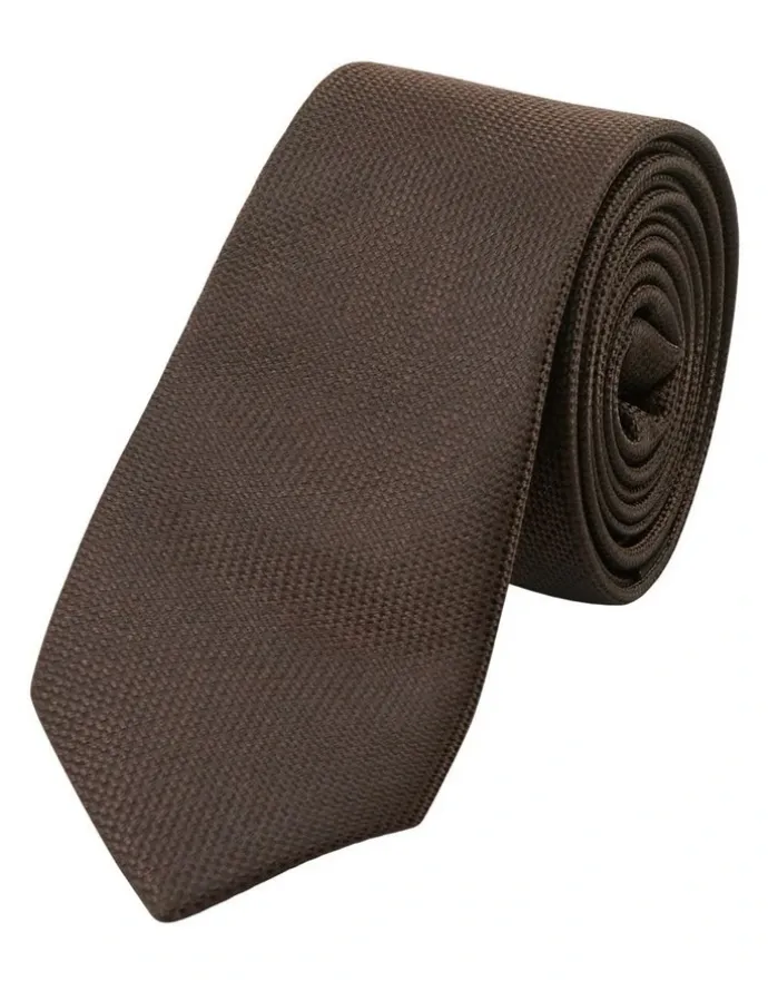 yd. Dakota Textured Tie 5cm in Chocolate