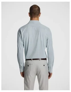 yd. Flex Slim Fit Dress Shirt in Blue