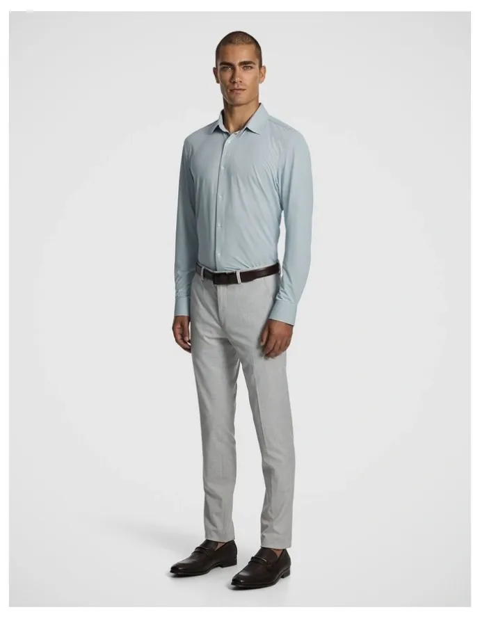 yd. Flex Slim Fit Dress Shirt in Blue