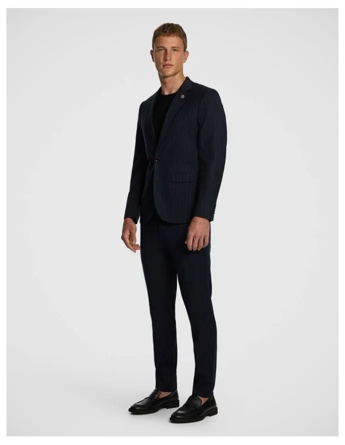 yd. Lorenzo Slim Suit Pinstripe Jacket in Navy