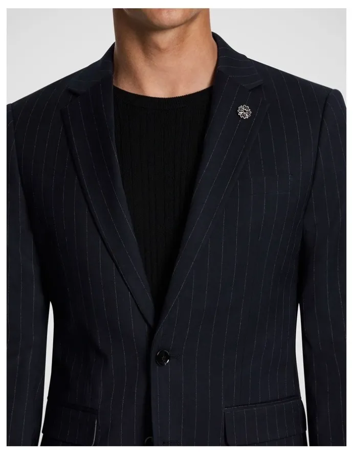 yd. Lorenzo Slim Suit Pinstripe Jacket in Navy
