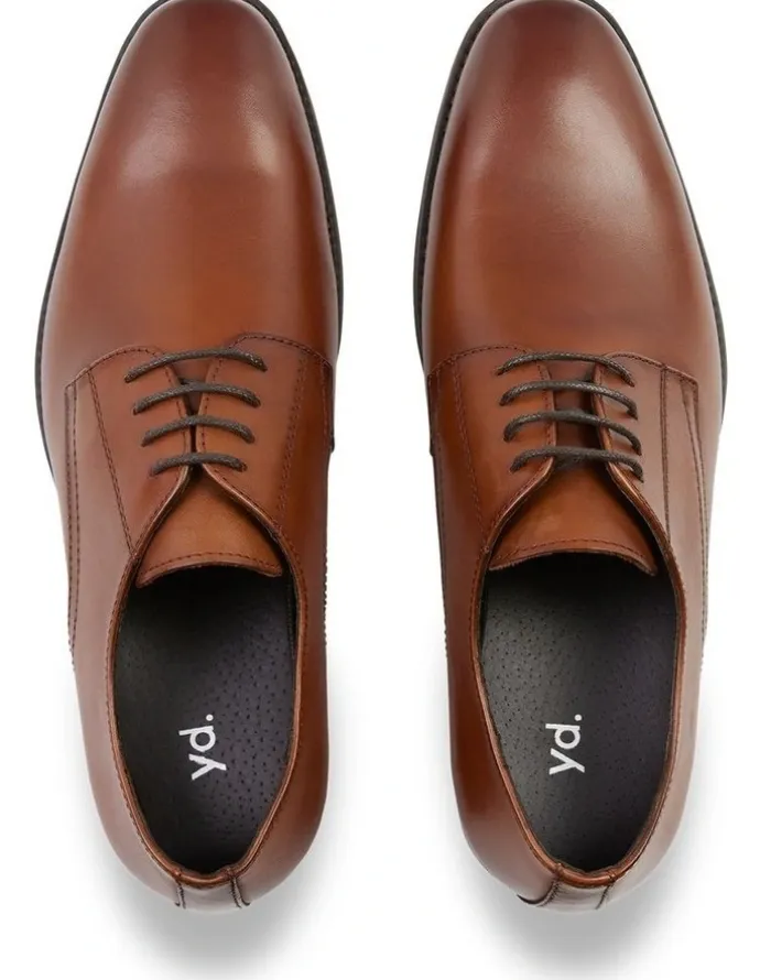 yd. Marble Leather Lace Up Dress Shoe in Tan