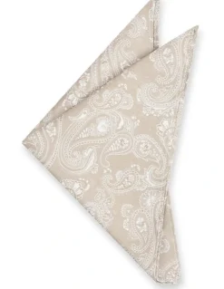 yd. Puglia Paisley Pocket Square in Natural