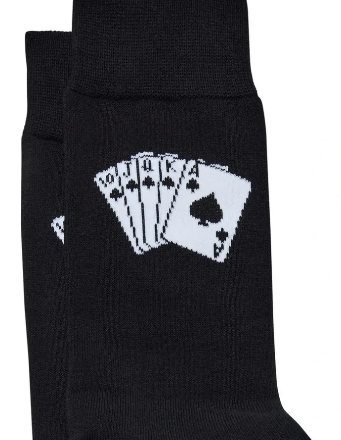 yd. Royal Flush Pun Socks in Black