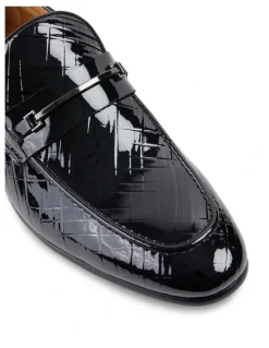 yd. Slick Patent Leather Loafer in Black