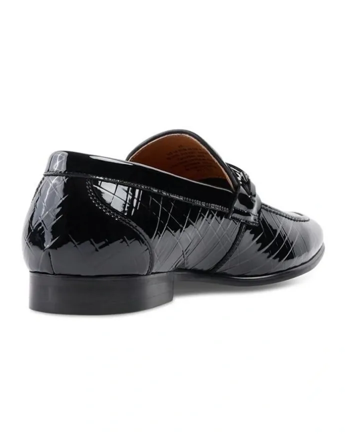 yd. Slick Patent Leather Loafer in Black