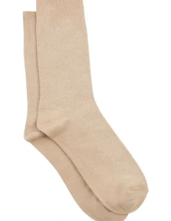 yd. Textured Bamboo Socks in Natural