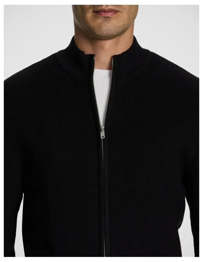 yd. Adam Zip Through Knit Cardigan in Black