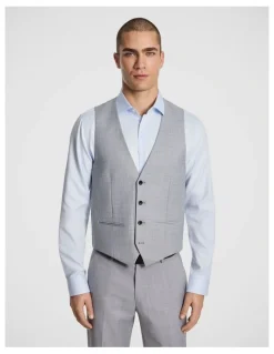 yd. Bank Wool Blend Waistcoat in Dark Grey