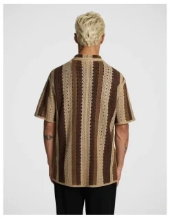yd. Bay Crochet Shirt in Caramel