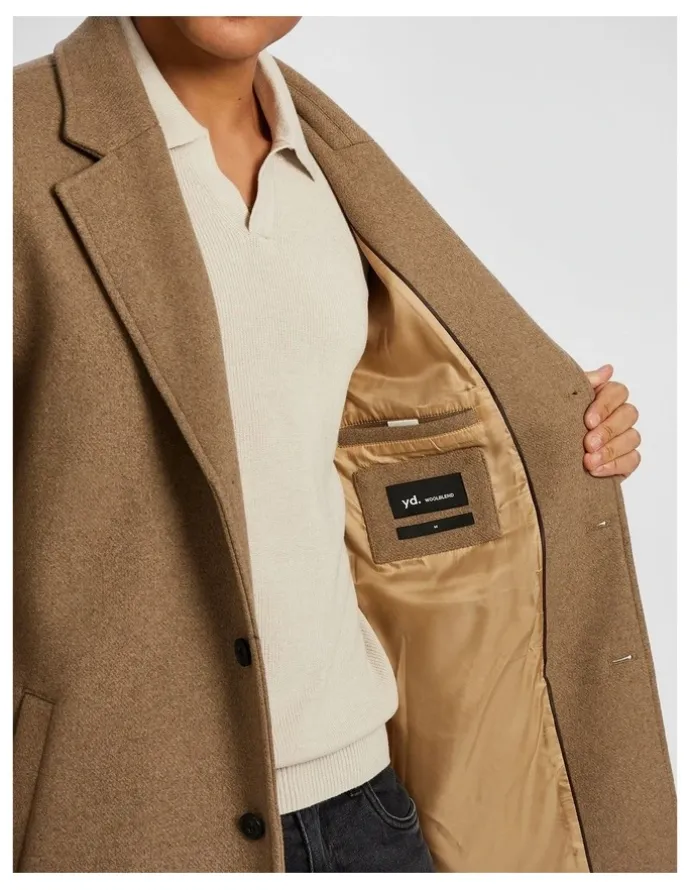 yd. Blakehurst Wool Blend Duster Coat in Natural