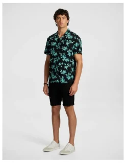 yd. Christos Ripped Denim Short in Black