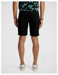 yd. Christos Ripped Denim Short in Black