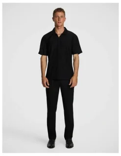 yd. Diego Textured Polo Shirt in Black