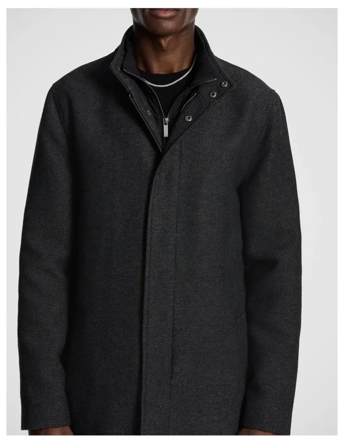 yd. Dominic Twill Coat in Grey