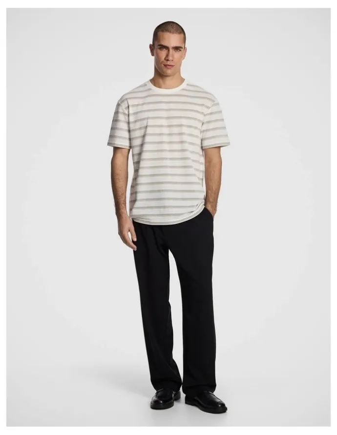 yd. Flinders Textured Stripe Tee in Sage