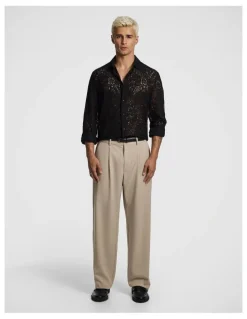 yd. Gianni Lace Shirt in Black
