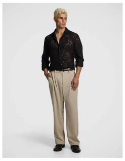 yd. Gianni Lace Shirt in Black