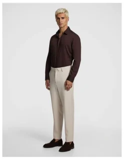 yd. Heathcoat Slim Bamboo Shirt in Chocolate