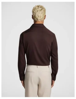 yd. Heathcoat Slim Bamboo Shirt in Chocolate