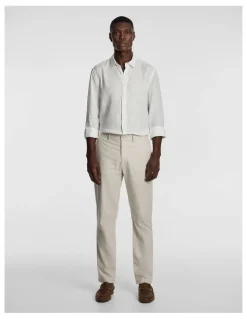 yd. Huxley Linen Blend Chino in Cream