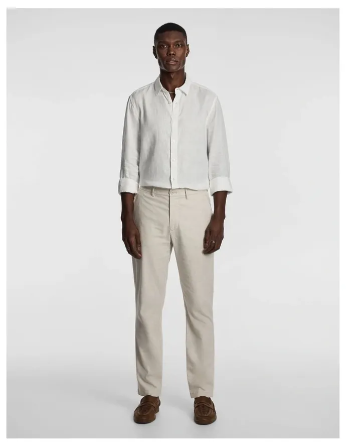 yd. Huxley Linen Blend Chino in Cream