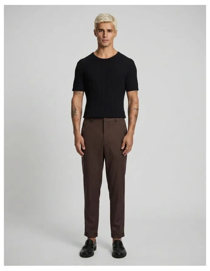 yd. Kent Cropped Chinos in Chocolate