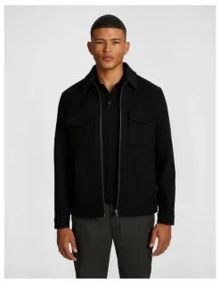 yd. Luciano Premium Wool Blend Dress Jacket in Black