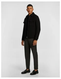 yd. Luciano Premium Wool Blend Dress Jacket in Black
