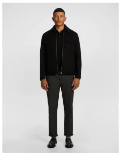 yd. Luciano Premium Wool Blend Dress Jacket in Black
