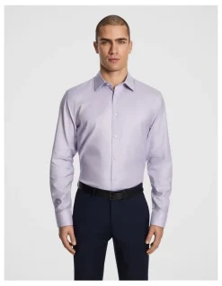 yd. Maximum Two Ply Cotton Premium Slim Dress Shirt in Lilac