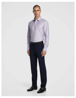 yd. Maximum Two Ply Cotton Premium Slim Dress Shirt in Lilac